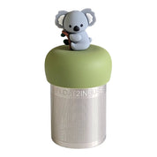 Tea infuser with a koala-shaped top on a white background
